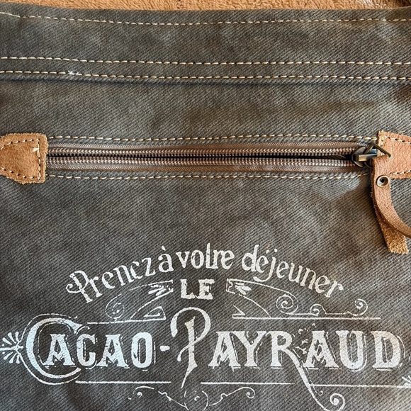 Myra Bag Beige and Brown Printed Canvas Crossbody - Picture 5 of 8